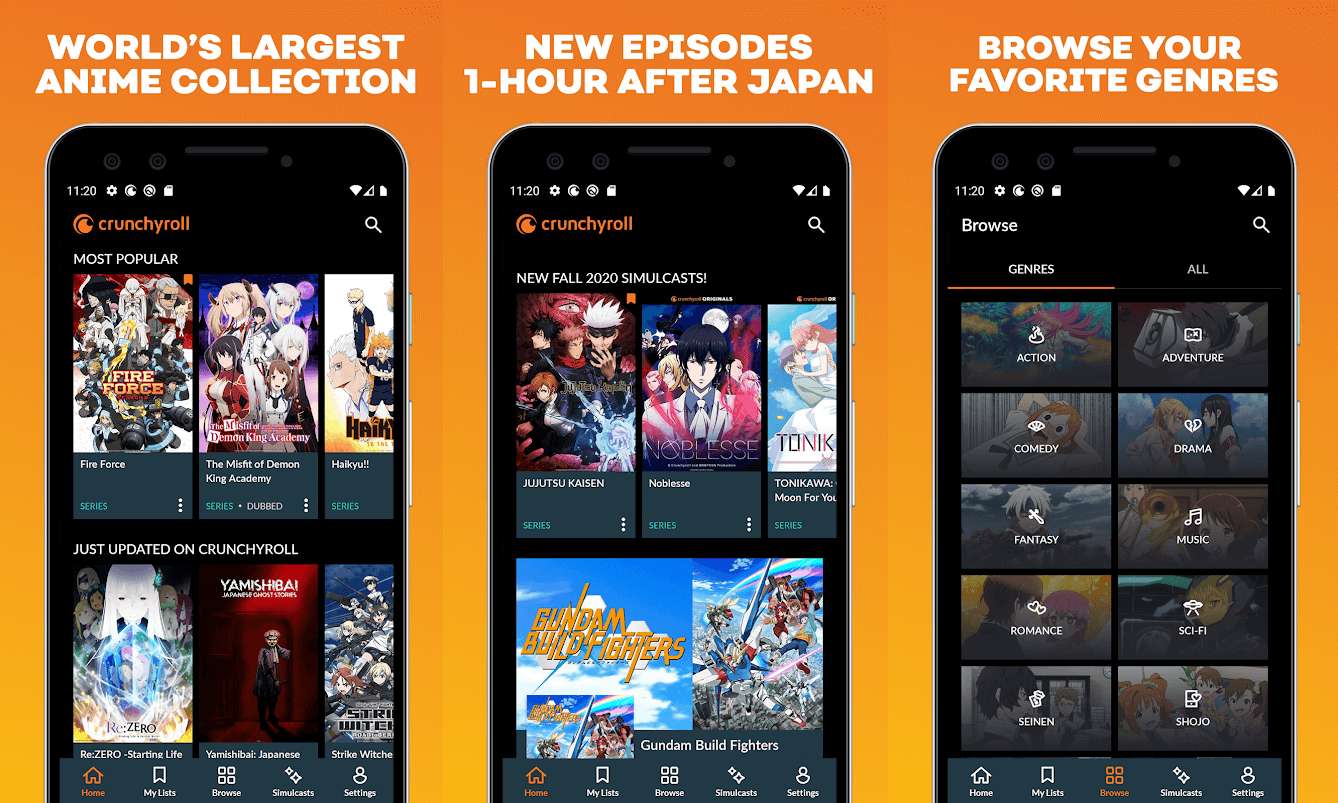 Application de streaming d'anime Crunchyroll