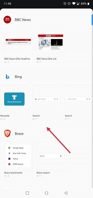 Comment changer le moteur de recherche par défaut Android Sélectionner un nouvel écran d'accueil du widget de recherche