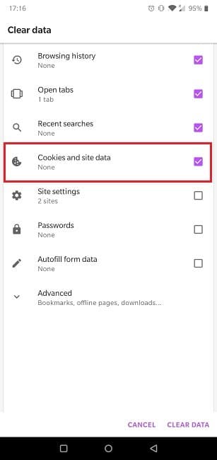 Comment activer les cookies Navigateur Android Opera Cookies et données de site
