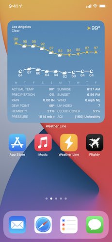10 meilleurs widgets Ios14 Weatherline