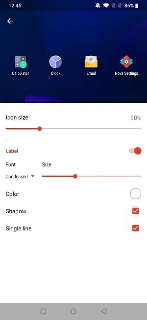 Comment changer la taille de l'icône de l'application Nova Home Screen Changer la taille de l'icône