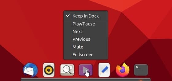 Plank Dock dans Ubuntu clic droit Media