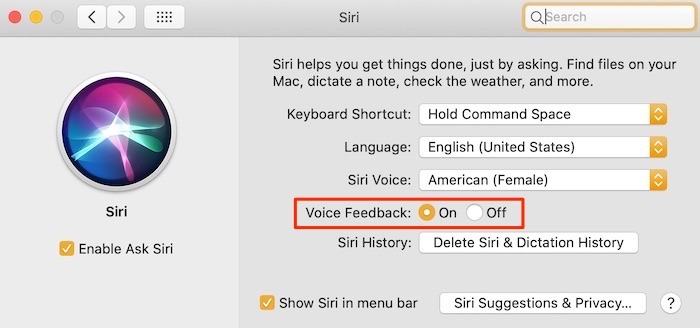 Neuf paramètres cachés Mac désactiver Siri