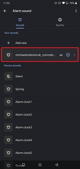 Comment activer la sonnerie Spotify Alarm Google Clock