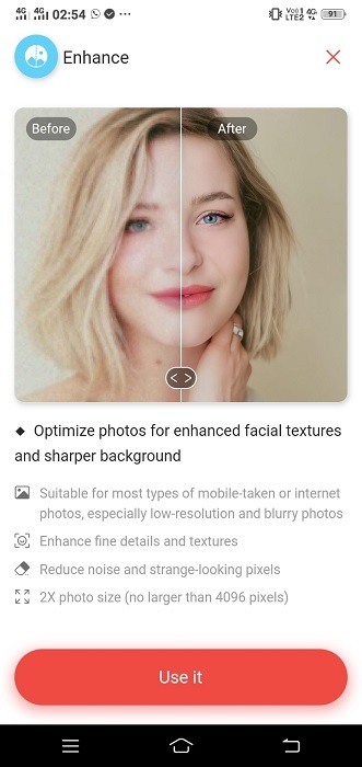 Blurry Android Pic Remini Améliorer l'écran d'accueil