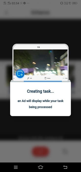 Blurry Android Pic Remini Création d'une tâche