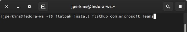 Équipes sur la commande Linux Flatpak