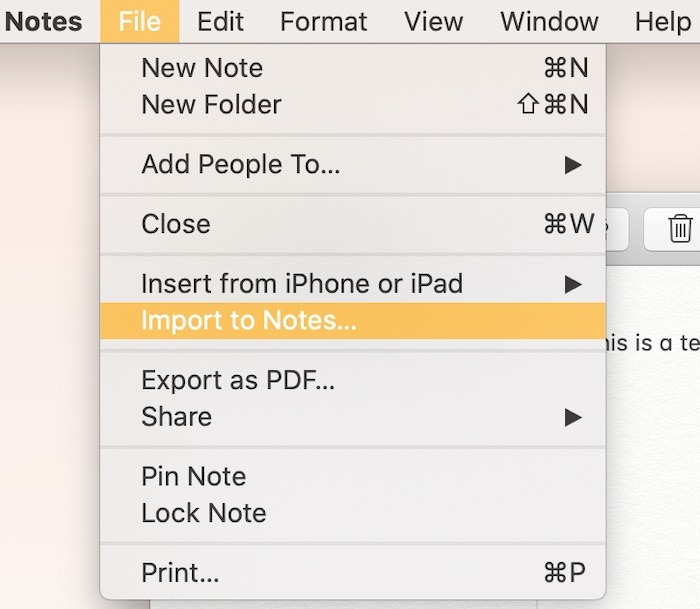 Commencer l'importation de fichiers Mac Notes