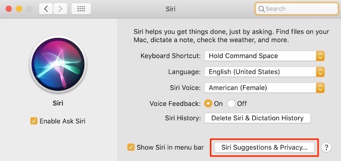 Comment utiliser les préférences de Siri Suggestions Mac