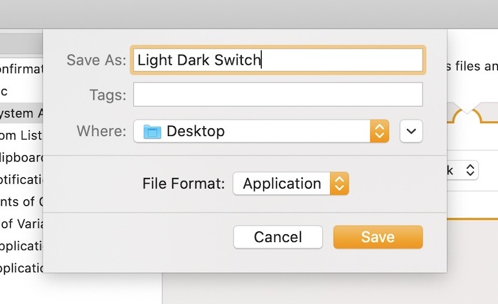 Comment utiliser Mac Automator File Save Light Dark