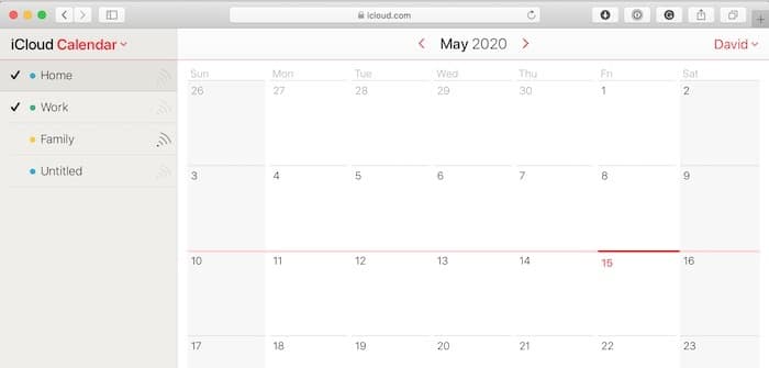Application de calendrier maître Mac Icloud