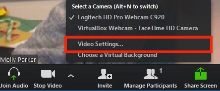 Utiliser les options de la caméra Epcocam de la webcam Iphone