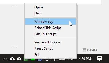 Raccourcis spécifiques à l'application avec Ahk Window Spy