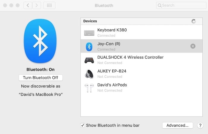 Connecter Joycons à Mac Bluetooth Sync