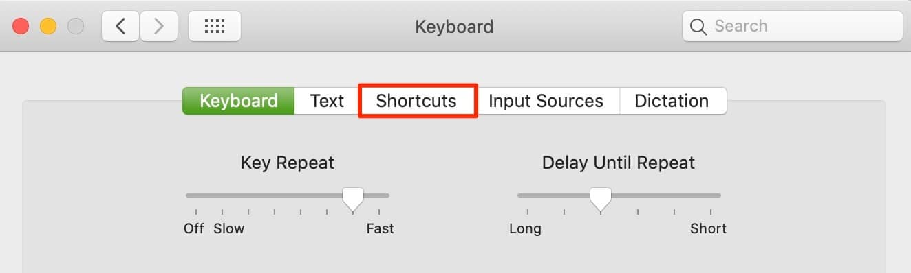 Rechercher des définitions Raccourcis Mac