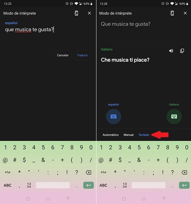 Comment le mode clavier de l'interprète de l'assistant Google