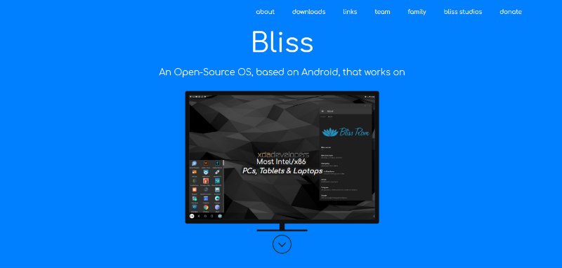Instantané du site Web de Bliss OS