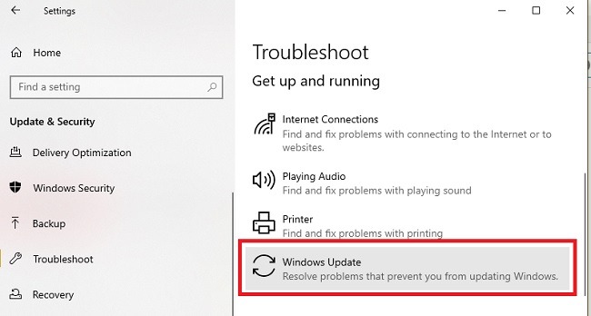 Dépannage des problèmes d'installation de Windows 10 Update