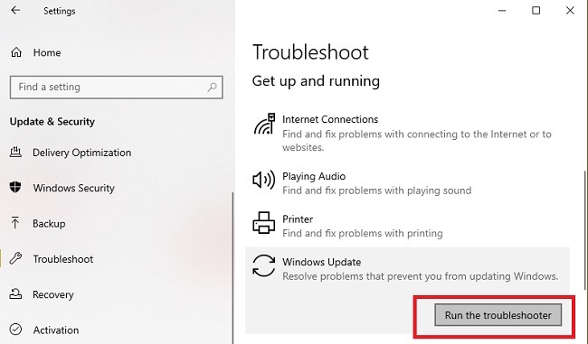 Dépannage des problèmes d'installation de la mise à jour de Windows 10