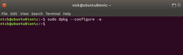 Reconfigurer Ubuntu DPKG
