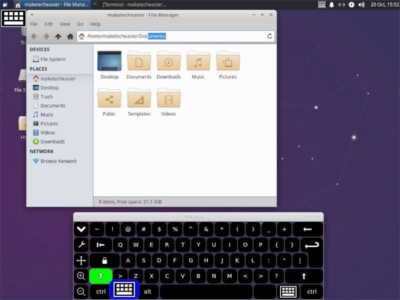 Clavier à l'écran Linux Xfce