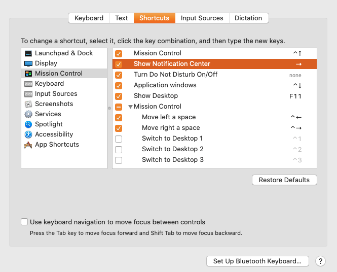 Comment gérer le raccourci clavier des notifications Mac