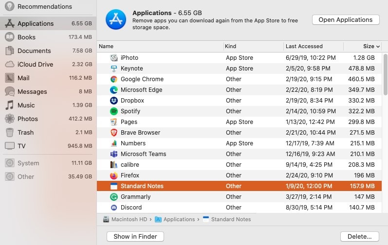 Nettoyer le disque dur Mac Supprimer les applications