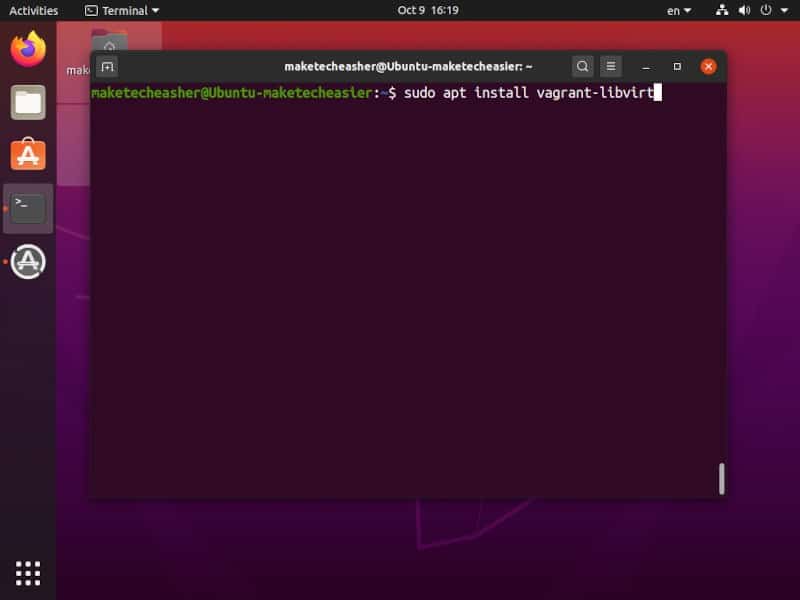 Vagrant Linux Apt Installer Vagrant Libvirt
