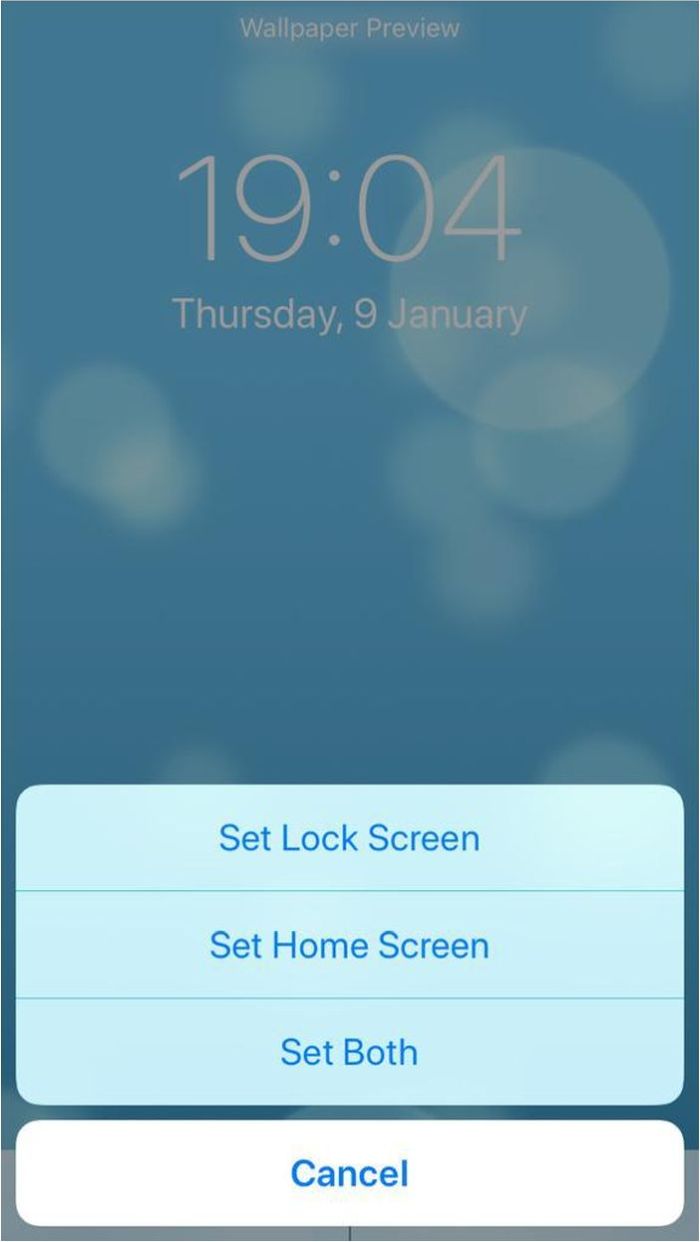 Définir les options de définition d'écran dynamique d'Iphone Live Wallpaper