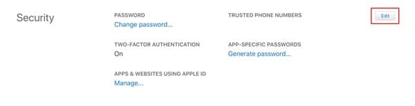 Icloud Trusted Number Ajouter un numéro Site Web Apple