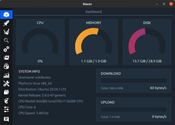 Optimisez Linux avec Stacer Realtime Info