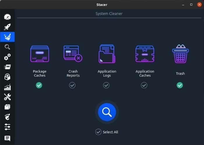 Optimiser Linux avec Stacer System Cleaner Catégories