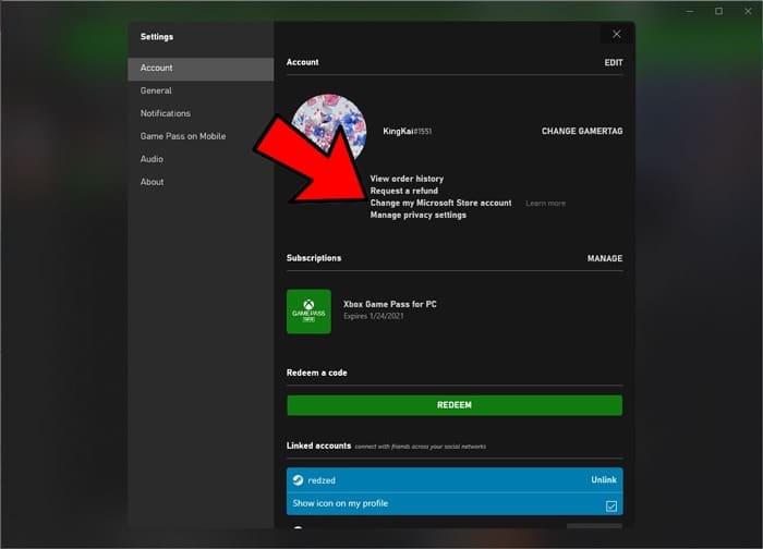 L'application Xbox Game Pass pour PC ne fonctionne pas Modifier le compte Microsoft Store