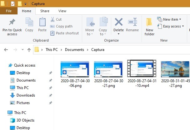 Dossier de sortie de l'enregistreur d'écran Windows10 Pro