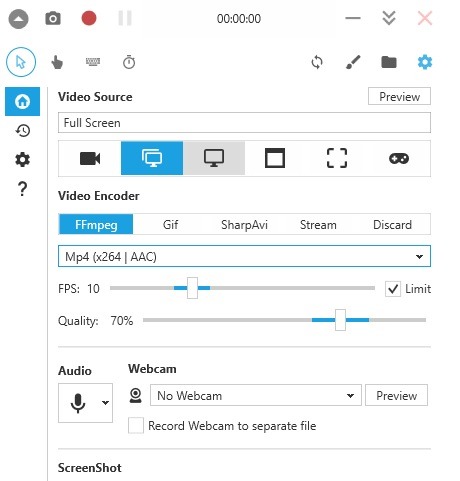 Widget Pro de l'enregistreur d'écran Windows10