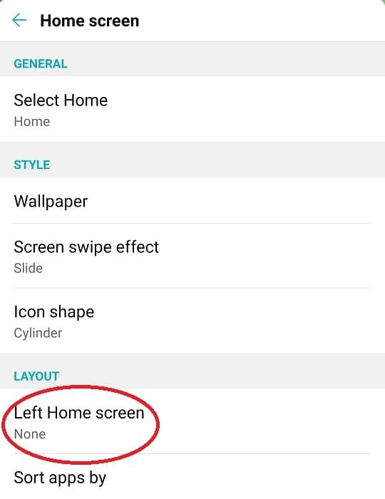 Comment attribuer un écran d'accueil sur Android Left