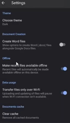 Comment activer le mode sombre de Google Docs sur le mode sombre Android