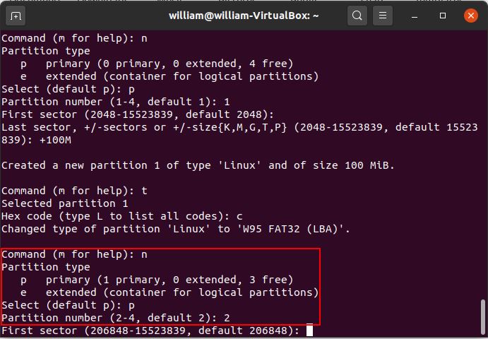 Installer Arch Linux Rpi Créer une 2ème partition