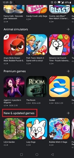 Trouver de nouveaux jeux sur Android Play Store Nouveaux jeux mis à jour