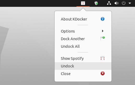Linux Spotify dans la barre des tâches réduite à la barre des tâches