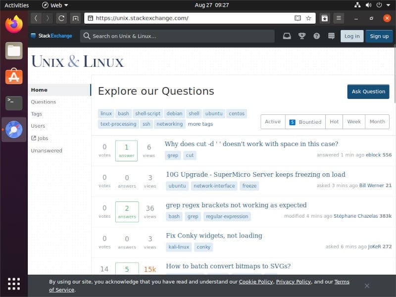 Support technique Linux Unix Stackexchange