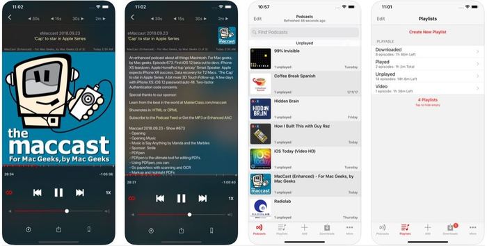 Meilleures applications de podcast Ios 2019 Downcast