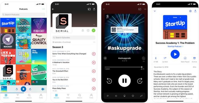 Meilleures applications de podcast Ios 2019 Pocketcasts