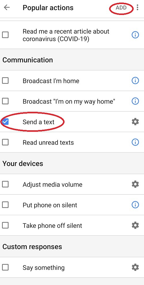 Comment créer une routine d'urgence Android avec Google Assistant Envoyer du texte