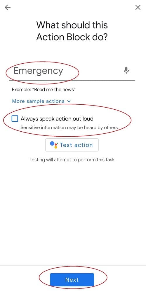 Comment créer une routine d'urgence Android avec le nom personnalisé de l'assistant Google