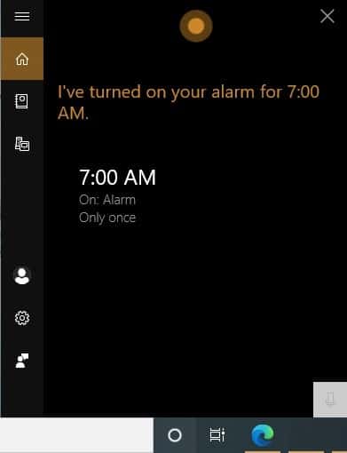 Ensemble d'alarmes Cortana de minuteries d'alarmes Windows10