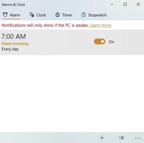 Windows10 Alarmes Minuteries Alarmes Cliquez sur