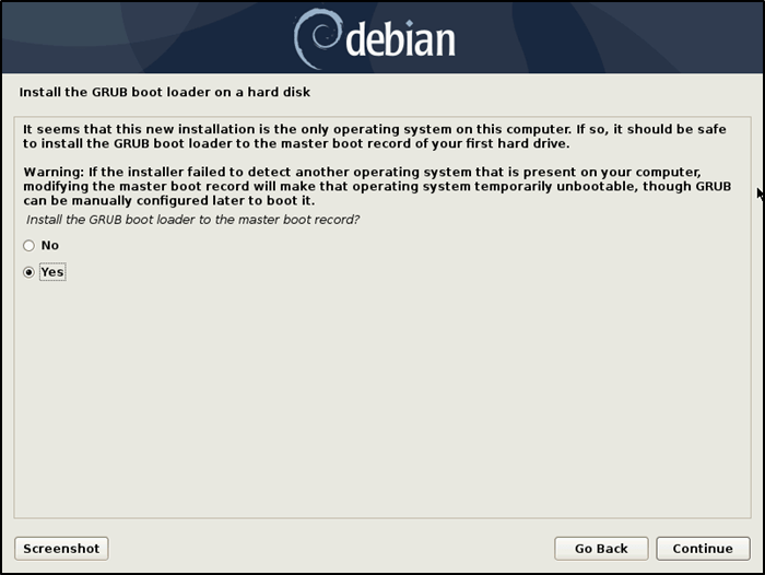 Debian installer le chargeur de démarrage Grub