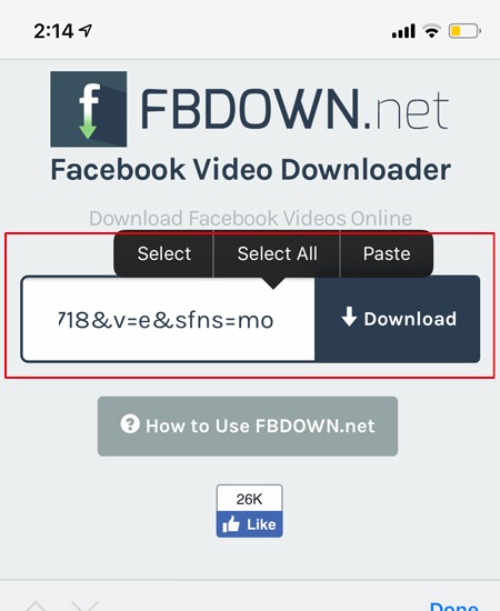 Télécharger les vidéos Facebook Coller le lien