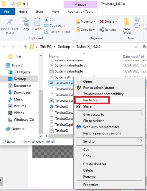 Personnalisation de la barre des tâches de Windows 10 avec Taskbarx Start